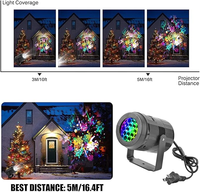 Christmas Projector Lights 16 Patterns Rotating