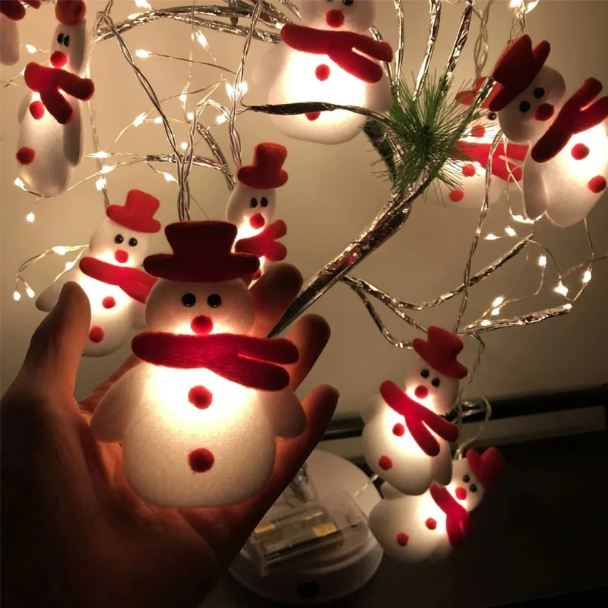 Plush Snowman String Lights Christmas Atmosphere Decorative Fairy Lights