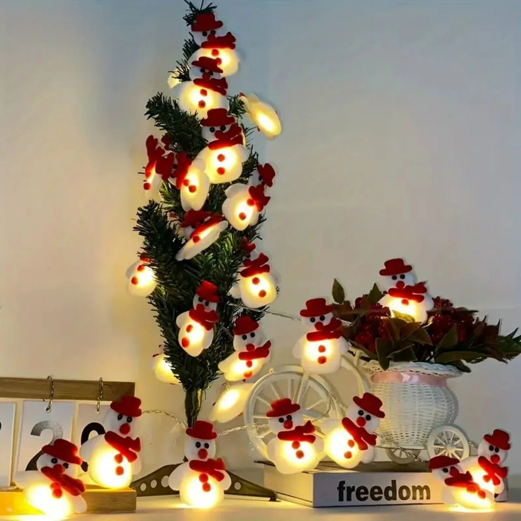 Plush Snowman String Lights Christmas Atmosphere Decorative Fairy Lights