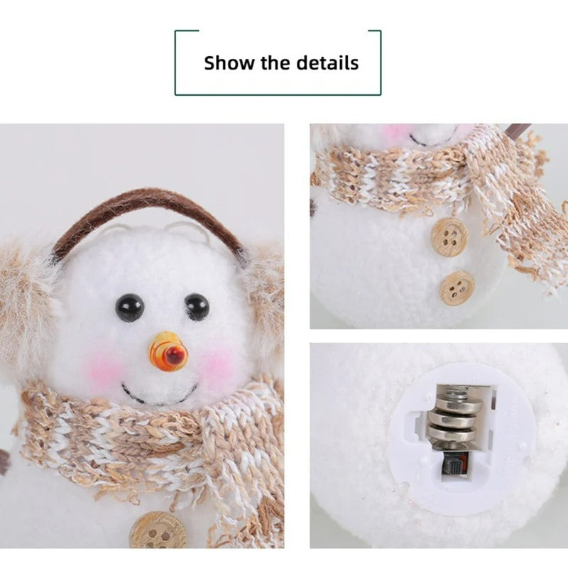 Christmas Snowman Ornament with Built-in Light
