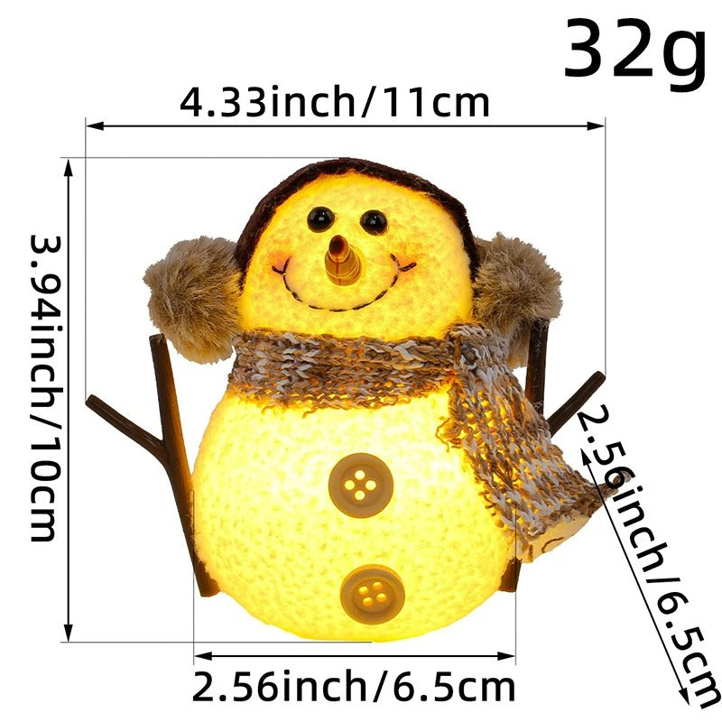 Christmas Snowman Ornament with Built-in Light